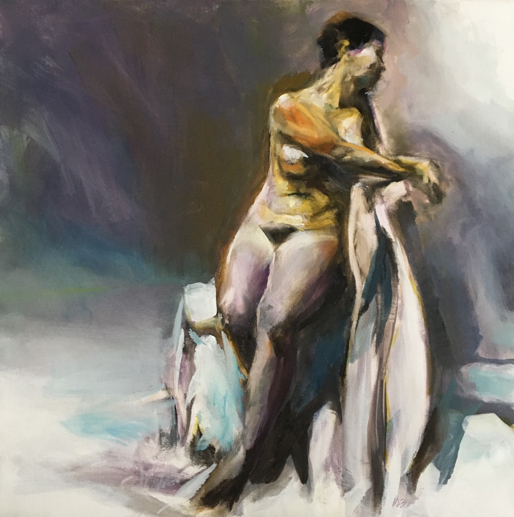 Life Drawing 2, painting by J.Klingler, Oil on Canvas, 50x50cm, Commission 900.-