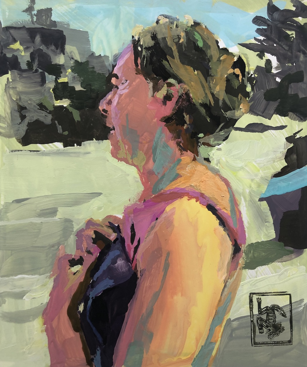 Portrait, painting, Gouache on Paper, on Commission 90.-