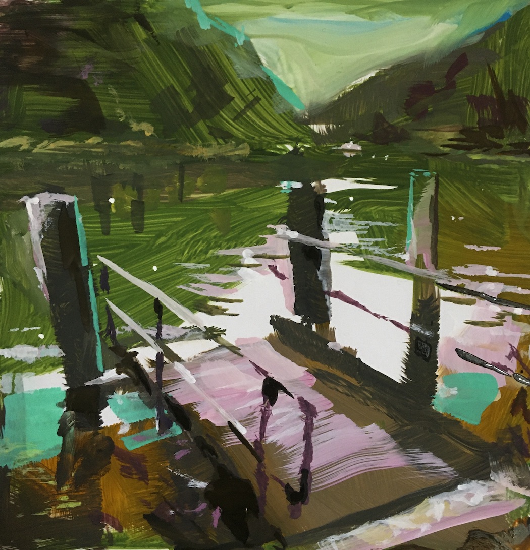 Toessegg Pier, painting, Gouache on Paper, on Commission 90.-